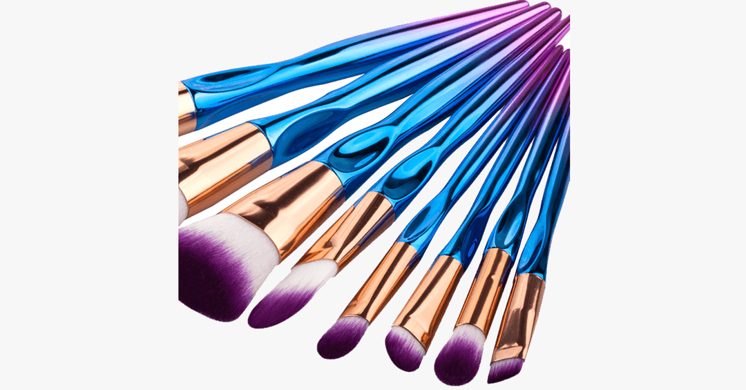 Lisslune | 8-piece rainbow mermaid brush set – Get ready for any occasion with a flawless look