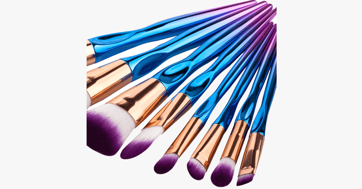 Lisslune | 8-piece rainbow mermaid brush set – Get ready for any occasion with a flawless look