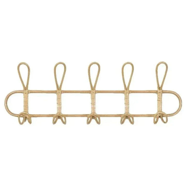 Lisslune | Retro Rattan Wall Hook with 5 Hangers