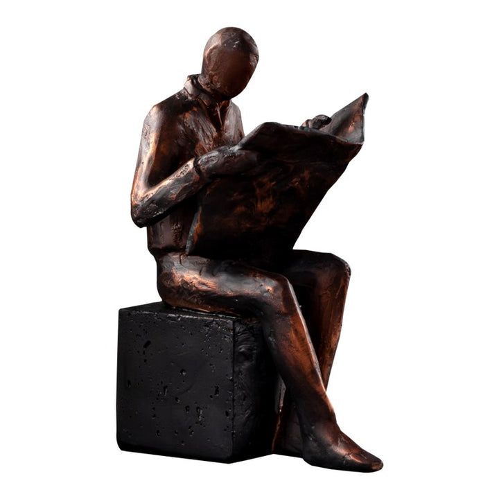 Lisslune | Reader Sculpture Book Stand Book Support Abstract Character Resin Statue Desk Decoration Figurines Statuette Nordic Home Décor