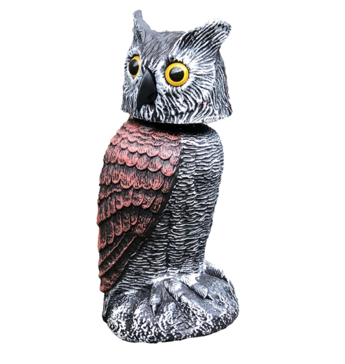 Lisslune | EcoOwl Garden Scarecrow – 2 Pieces Realistic Owls with Wind-Driven Spinning Head