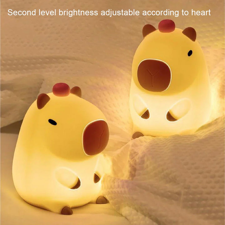 Lisslune | Capybara Light - Rechargeable Cartoon Capybara Silicone Night Light with 800mAh Battery