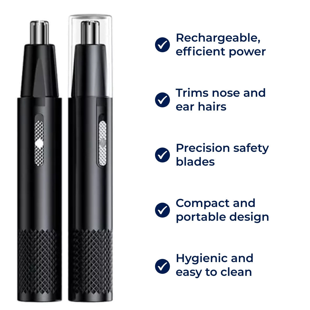 Lisslune | Rechargeable Nose Hair Trimmer | Cordless, Safe Blades & Portable Design for Men and Women