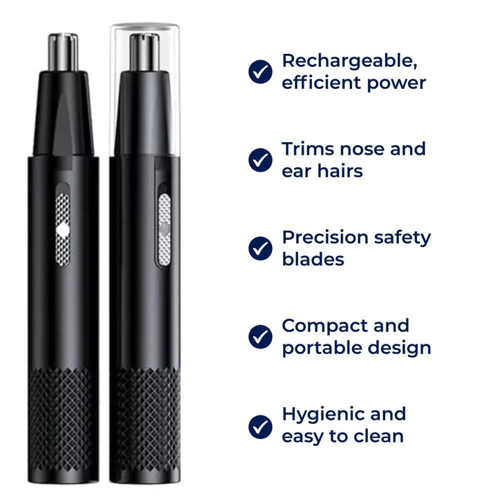Lisslune | Rechargeable Nose Hair Trimmer | Cordless, Safe Blades & Portable Design for Men and Women