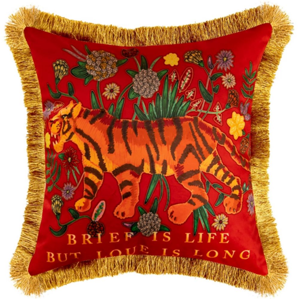 Lisslune | Regal Tiger Artistic Velvet Cushion Cover