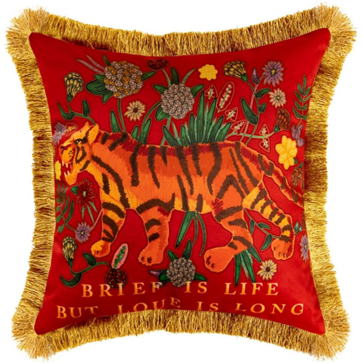 Lisslune | Regal Tiger Artistic Velvet Cushion Cover