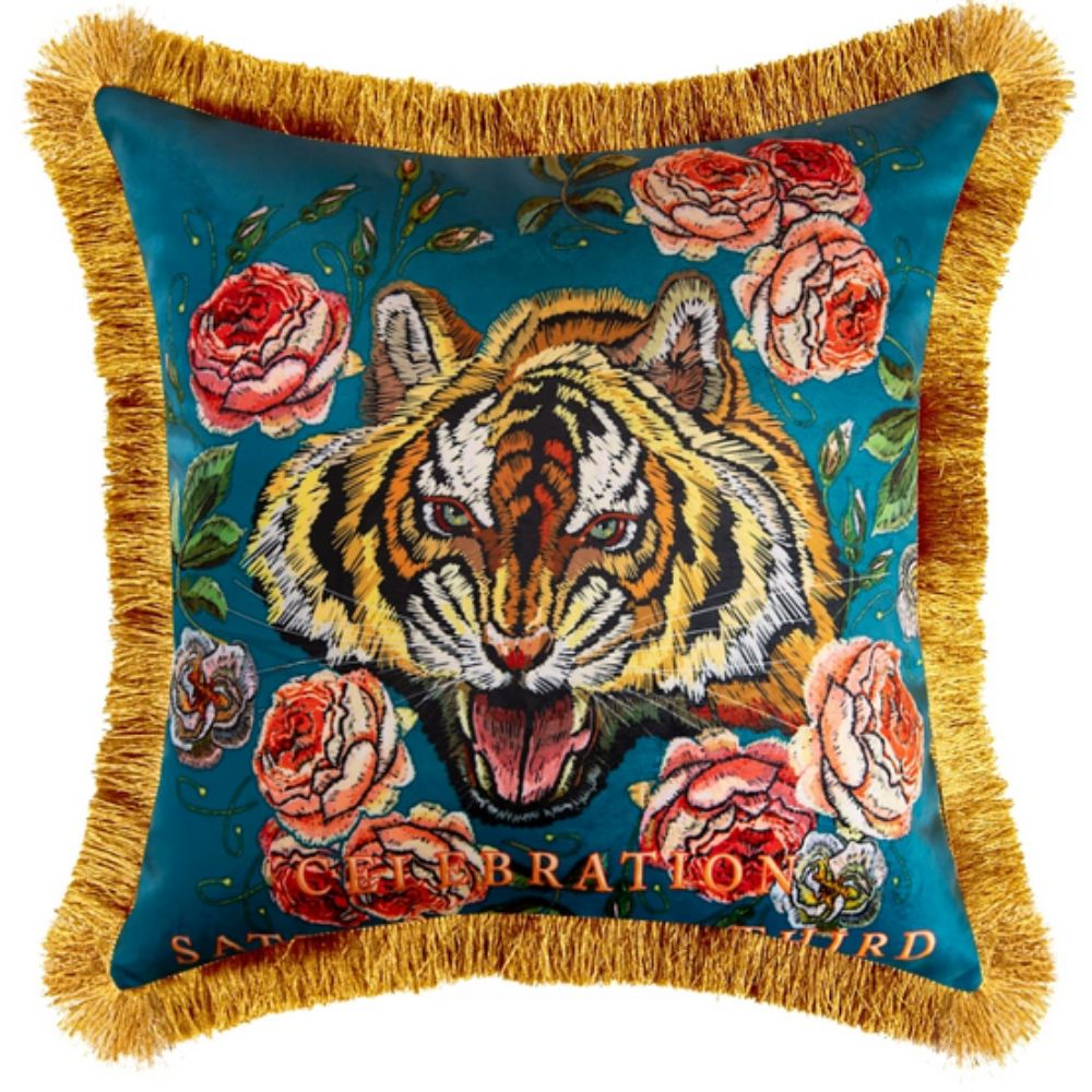 Lisslune | Regal Tiger Artistic Velvet Cushion Cover