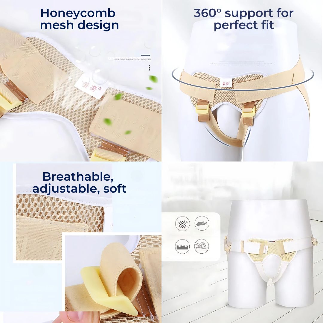 Lisslune | Adjustable Inguinal Hernia Support Belt for Men | Comfortable Breathable Hernia Brace to Improve Mobility