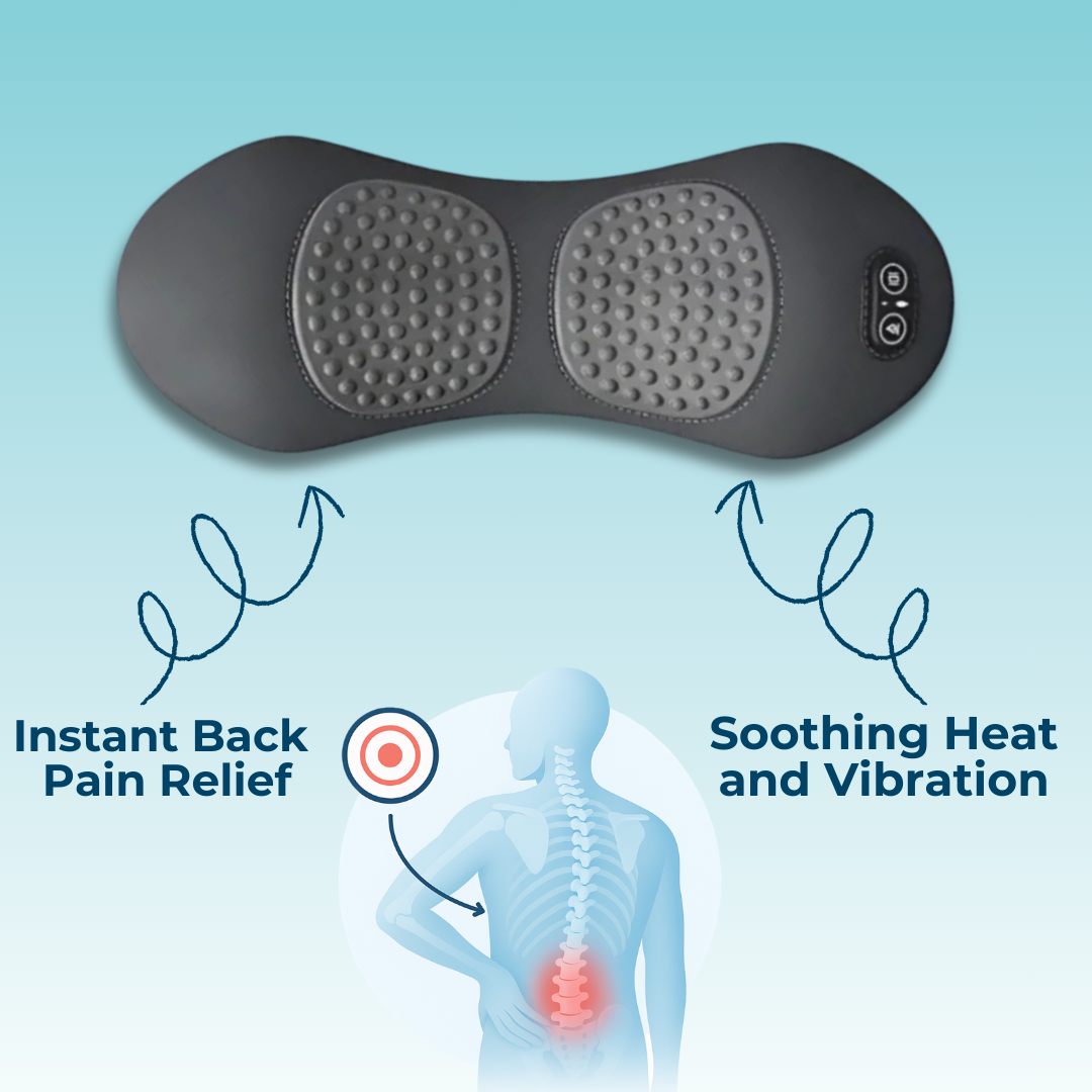 Lisslune | Back Pain Massager with Heat & Vibration, Spinal Support for Sciatica Relief, Lower Back Pain & Posture Correction – 3-in-1 Home Therapy