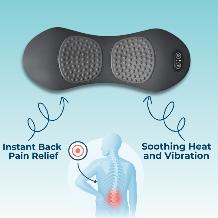 Lisslune | Back Pain Massager with Heat & Vibration, Spinal Support for Sciatica Relief, Lower Back Pain & Posture Correction – 3-in-1 Home Therapy