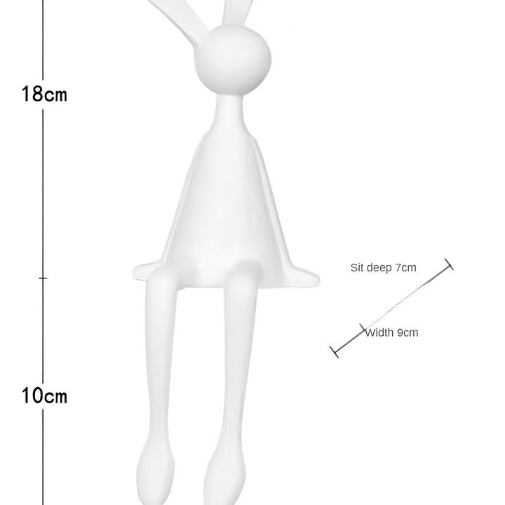 Lisslune | ResinLux | Modern Resin Easter Bunny – Black, White, or Blue Sitting Rabbit Decoration