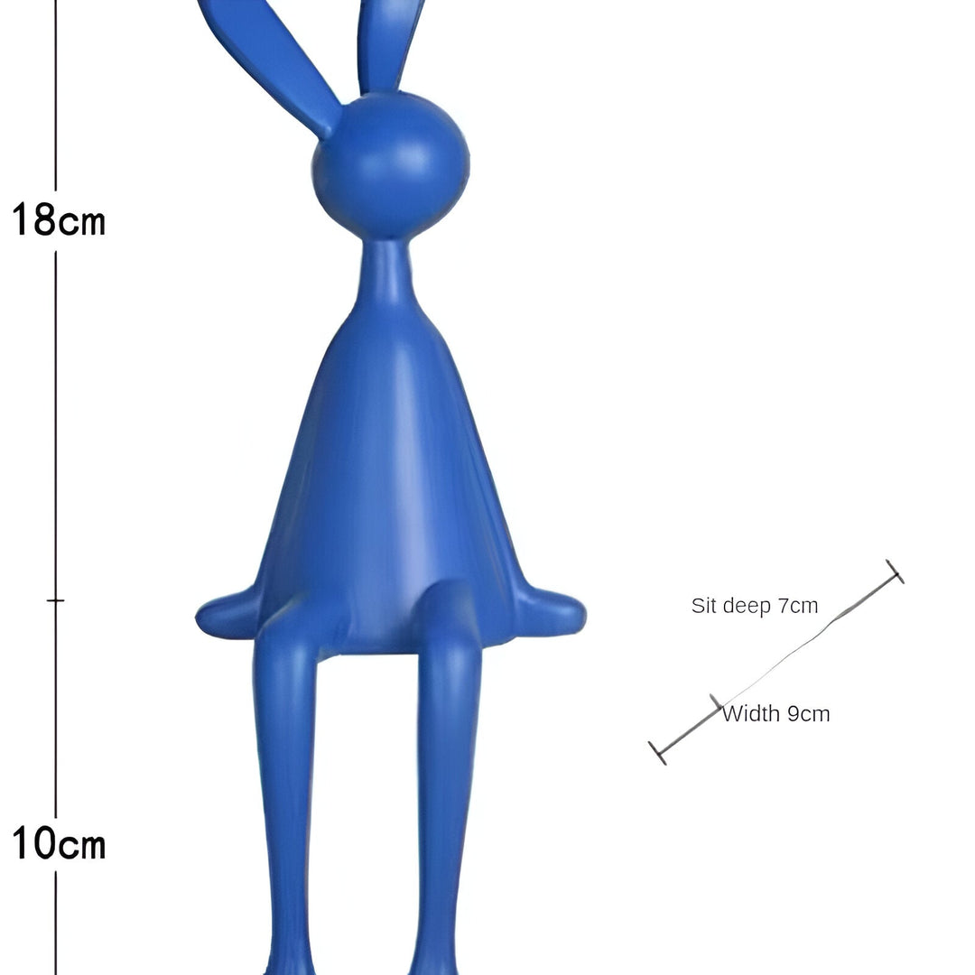 Lisslune | ResinLux | Modern Resin Easter Bunny – Black, White, or Blue Sitting Rabbit Decoration