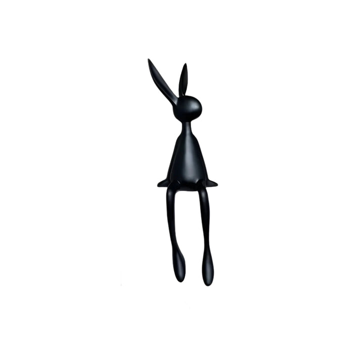 Lisslune | ResinLux | Modern Resin Easter Bunny – Black, White, or Blue Sitting Rabbit Decoration