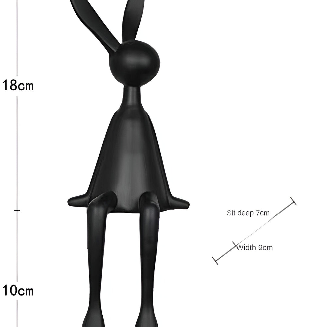 Lisslune | ResinLux | Modern Resin Easter Bunny – Black, White, or Blue Sitting Rabbit Decoration