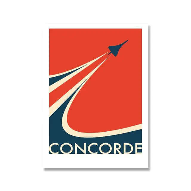 Lisslune | Retro Concorde Airplane Poster on Canvas