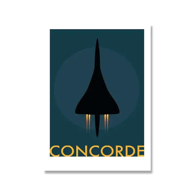 Lisslune | Retro Concorde Airplane Poster on Canvas