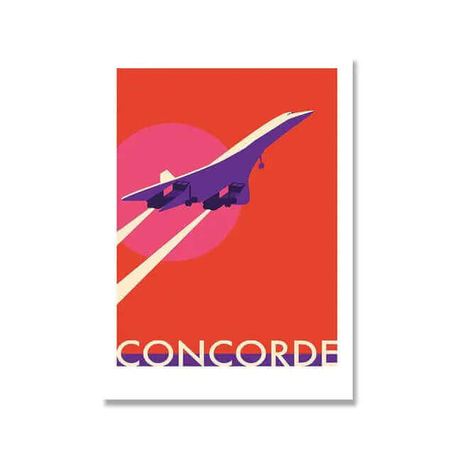 Lisslune | Retro Concorde Airplane Poster on Canvas