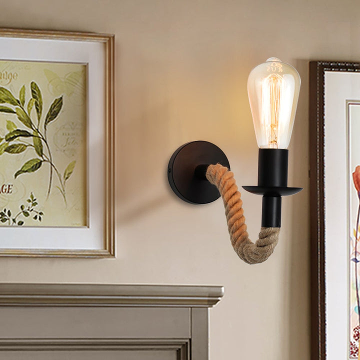 Lisslune | Retro Hemp Rope Industrial Loft Wall Lamp