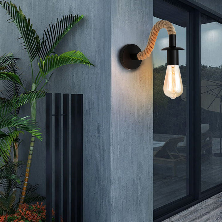 Lisslune | Retro Hemp Rope Industrial Loft Wall Lamp