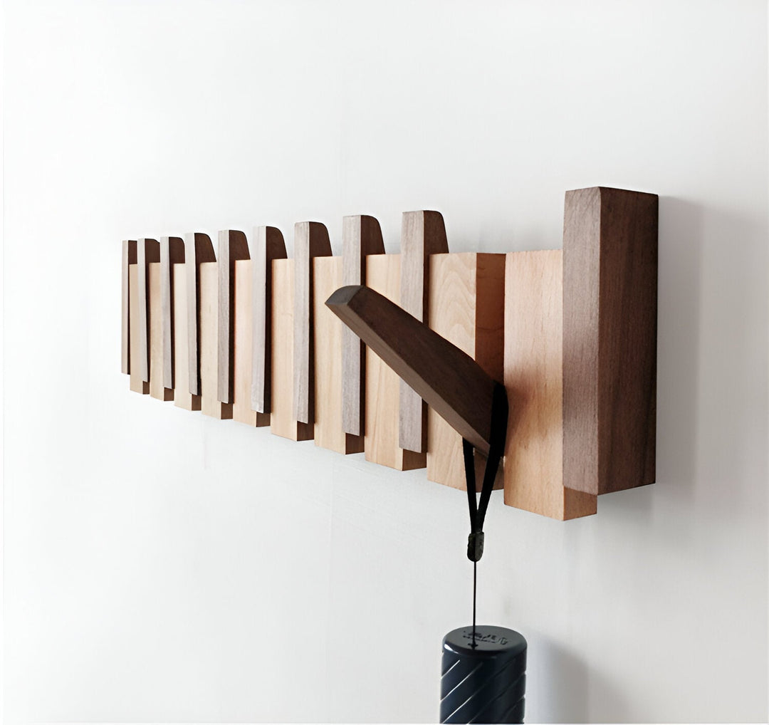 Lisslune | RetroHooks - Wooden piano wall shelf with magnetic hooks