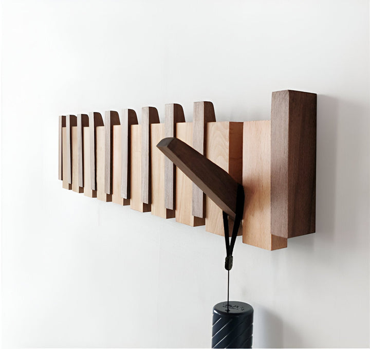 Lisslune | RetroHooks - Wooden piano wall shelf with magnetic hooks