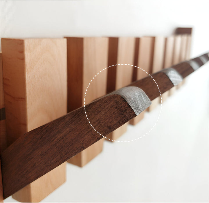 Lisslune | RetroHooks - Wooden piano wall shelf with magnetic hooks