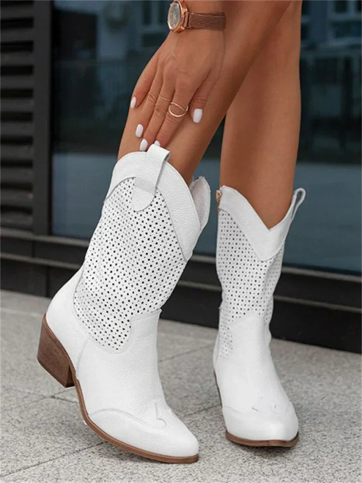 Lisslune | Breathable Stylish Cowboy Boots with Zipper