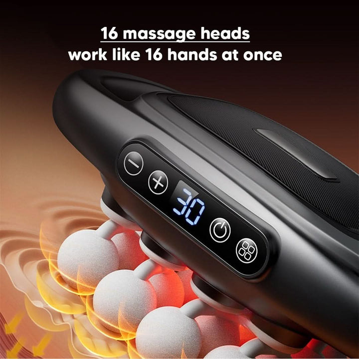 Lisslune | Deep tissue massager with heat therapy & 16 rotating nodes