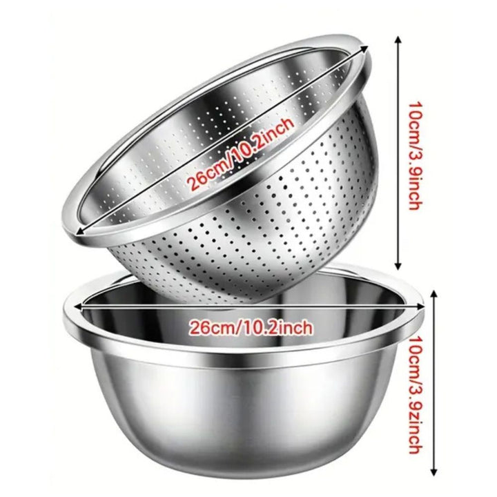 Lisslune | Rinse Mix Stainless Colander Duo Set