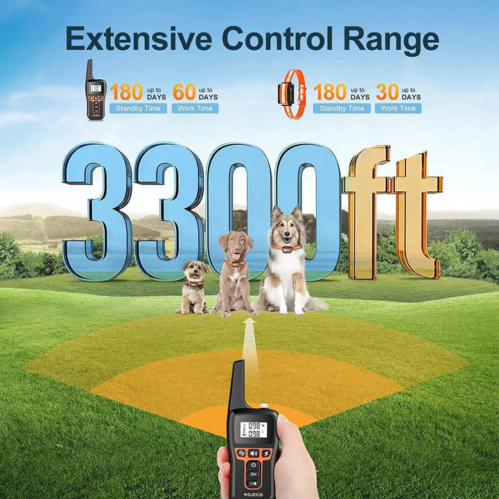 Lisslune | Remote-Controlled Dog Training Collar | Rechargeable, Waterproof & 1000m Range for Effective Dog Training