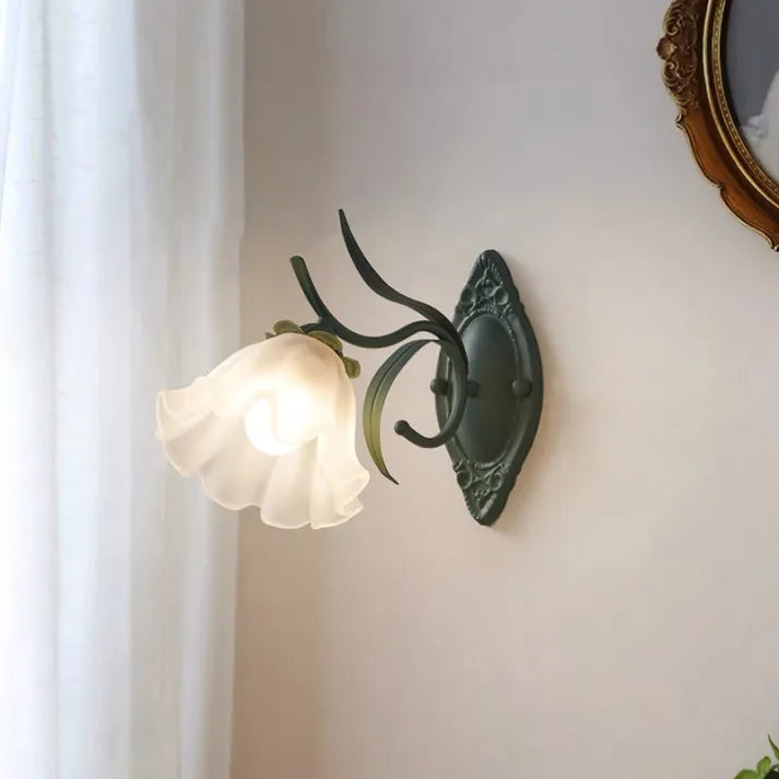 Lisslune | LED Lily of the Valley Flower Wall Lamp - Decorative Floral Light Fixture for Living Room & Bedroom Decor