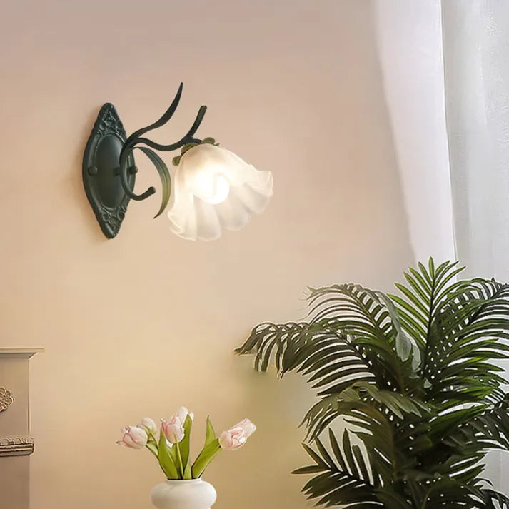 Lisslune | LED Lily of the Valley Flower Wall Lamp - Decorative Floral Light Fixture for Living Room & Bedroom Decor