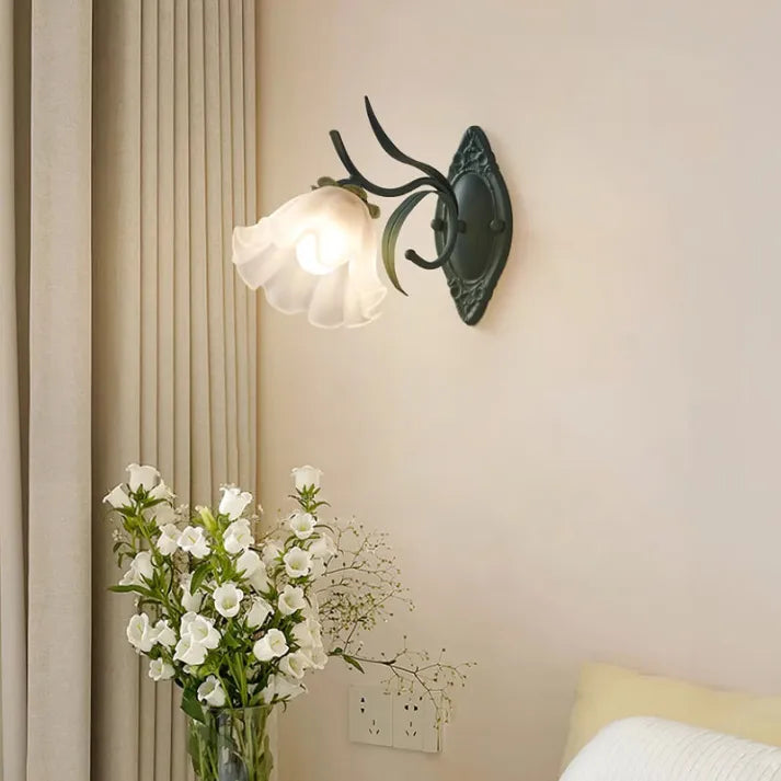 Lisslune | LED Lily of the Valley Flower Wall Lamp - Decorative Floral Light Fixture for Living Room & Bedroom Decor