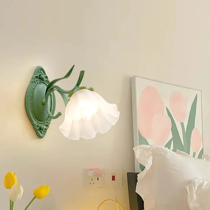 Lisslune | LED Lily of the Valley Flower Wall Lamp - Decorative Floral Light Fixture for Living Room & Bedroom Decor