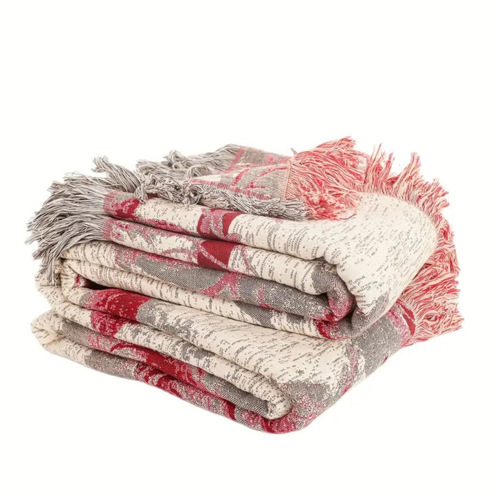 Lisslune | Rosewood Grace Throw Cotton Blanket