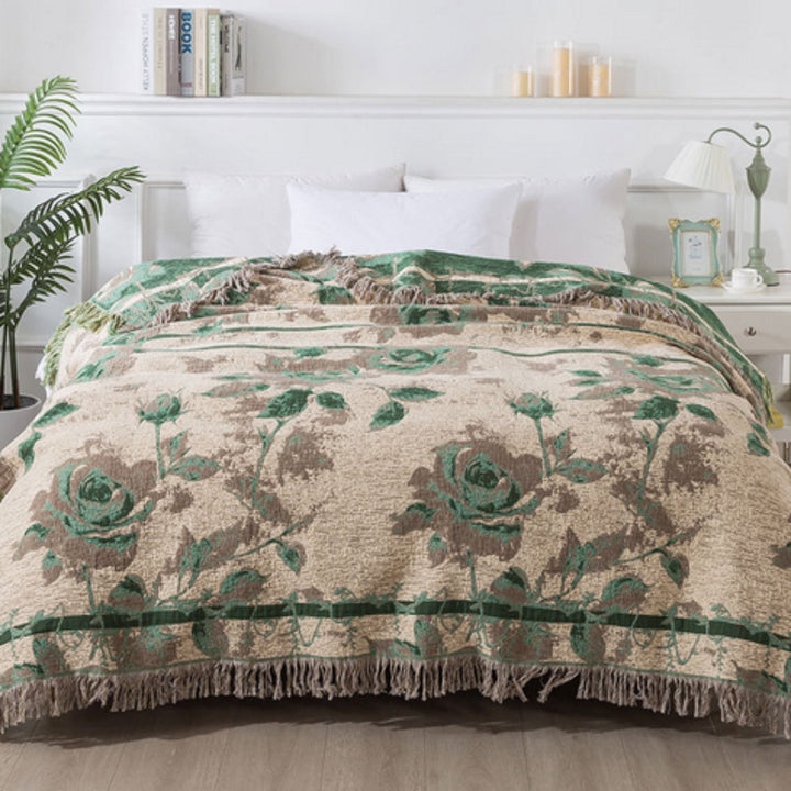 Lisslune | Rosewood Grace Throw Cotton Blanket