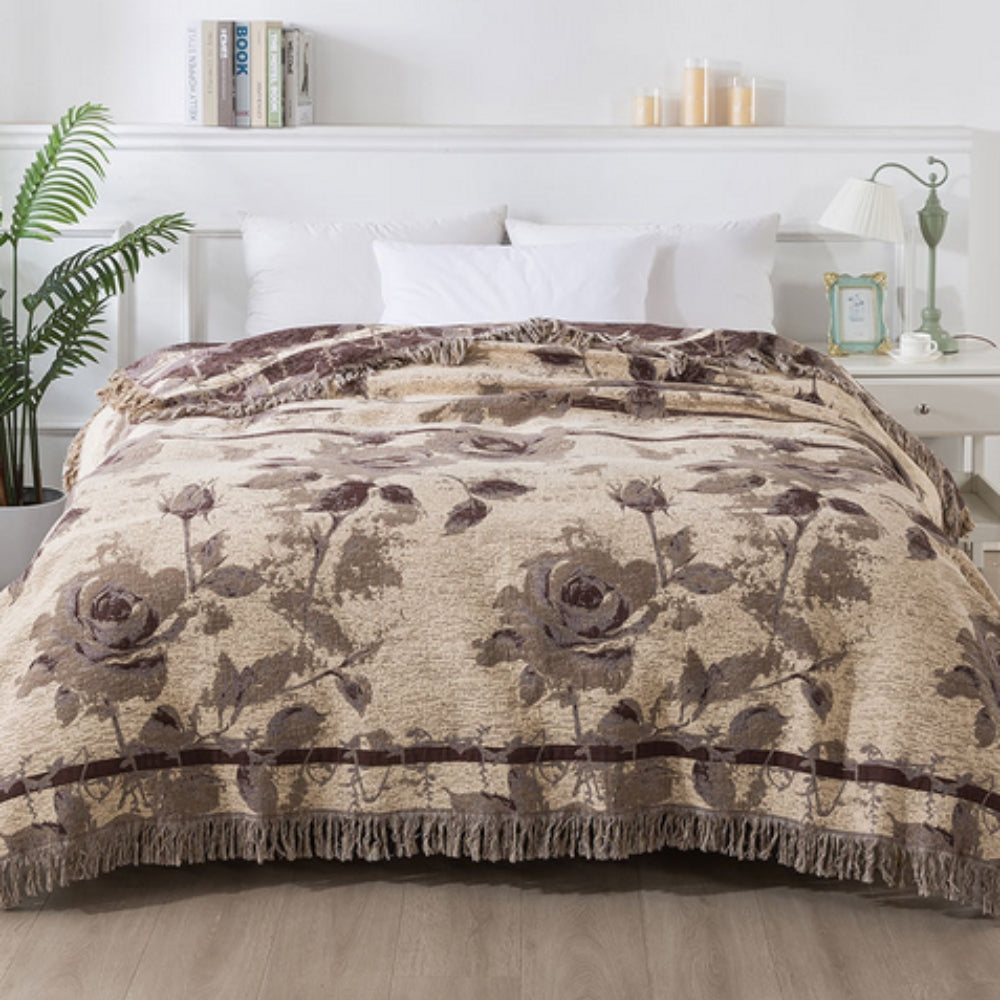 Lisslune | Rosewood Grace Throw Cotton Blanket