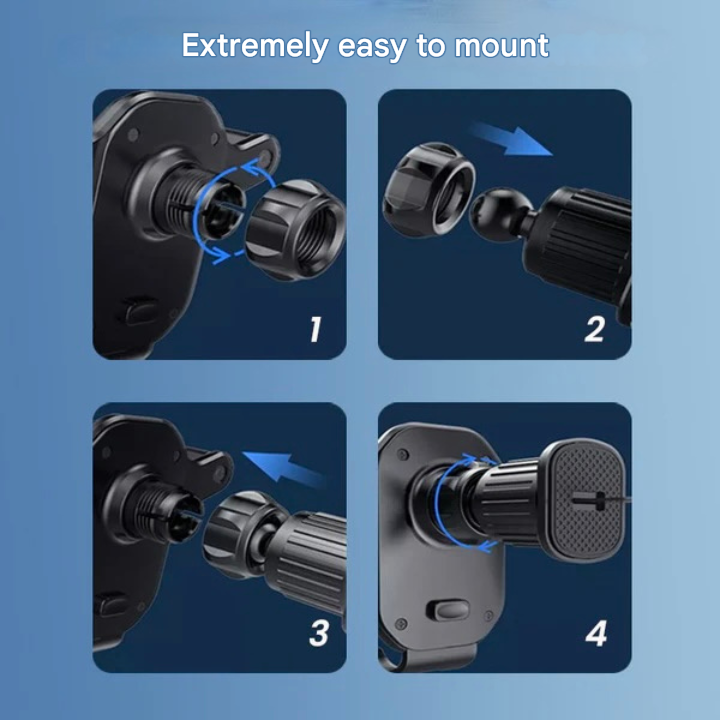 Lisslune | SafeGrip Car Phone Holder – 360° Rotatable Air Vent Holder with Hook Lock