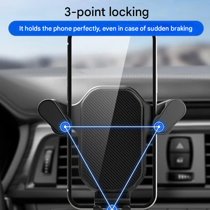 Lisslune | SafeGrip Car Phone Holder – 360° Rotatable Air Vent Holder with Hook Lock