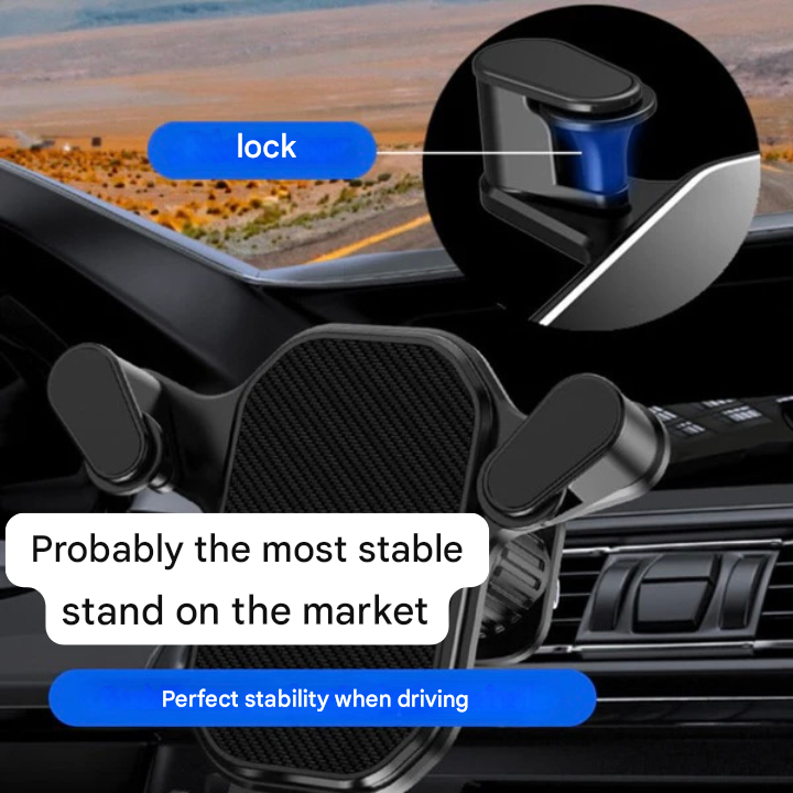 Lisslune | SafeGrip Car Phone Holder – 360° Rotatable Air Vent Holder with Hook Lock