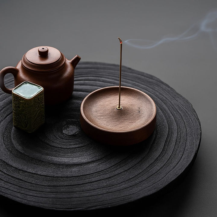 Lisslune | Round Ash Catcher Wood Incense Stick Holder