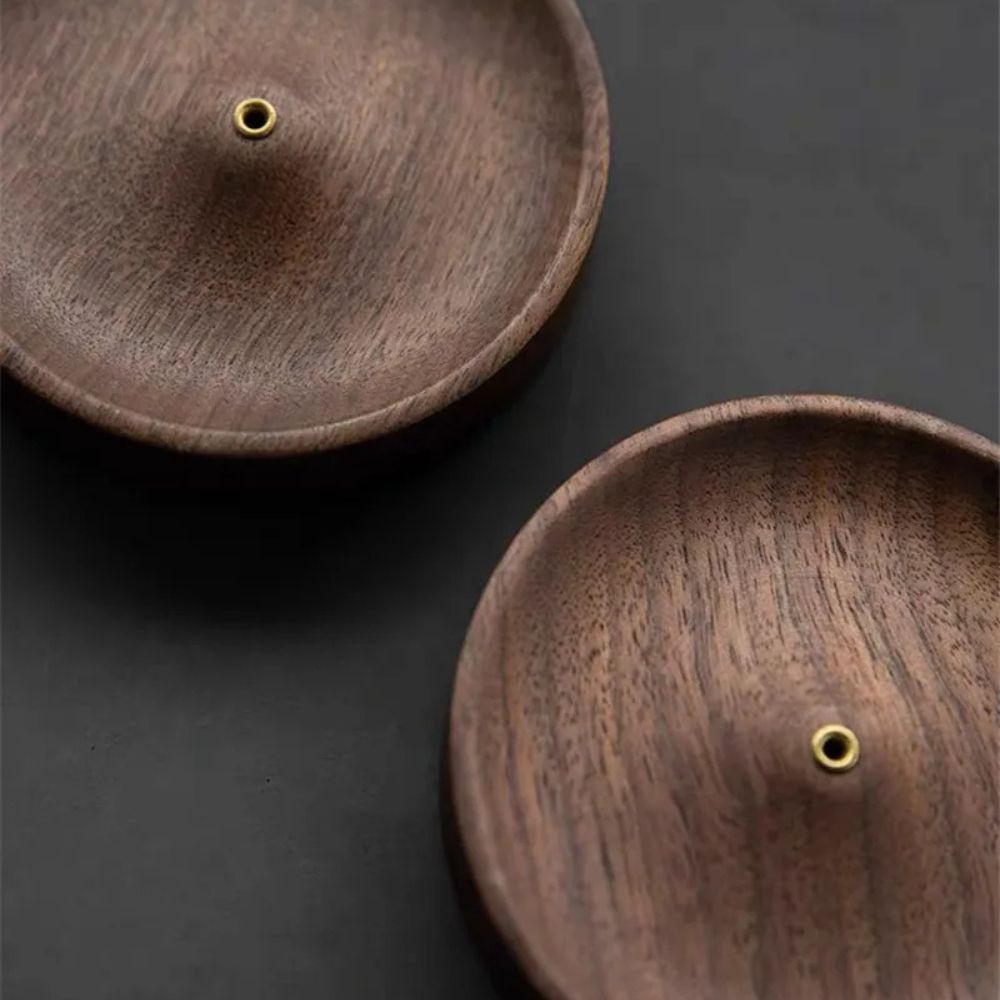 Lisslune | Round Ash Catcher Wood Incense Stick Holder