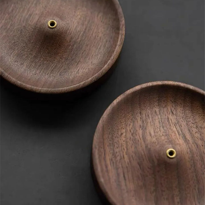 Lisslune | Round Ash Catcher Wood Incense Stick Holder