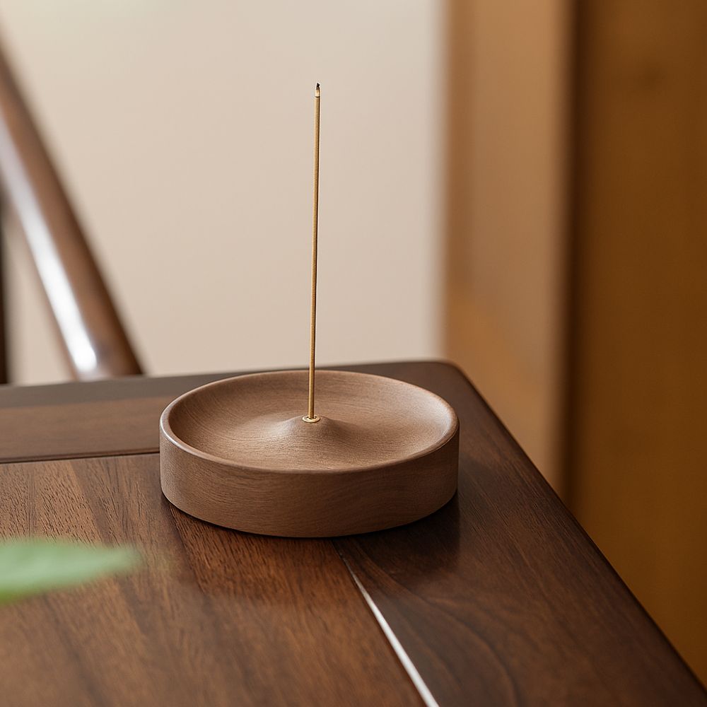 Lisslune | Round Ash Catcher Wood Incense Stick Holder