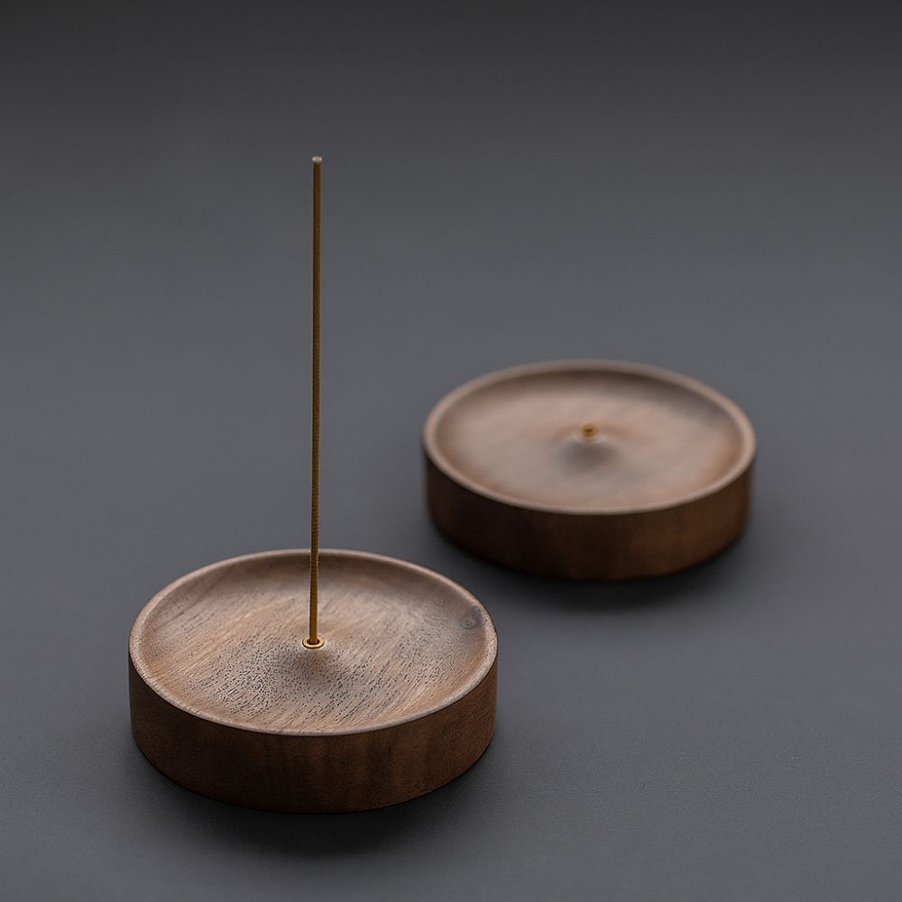 Lisslune | Round Ash Catcher Wood Incense Stick Holder