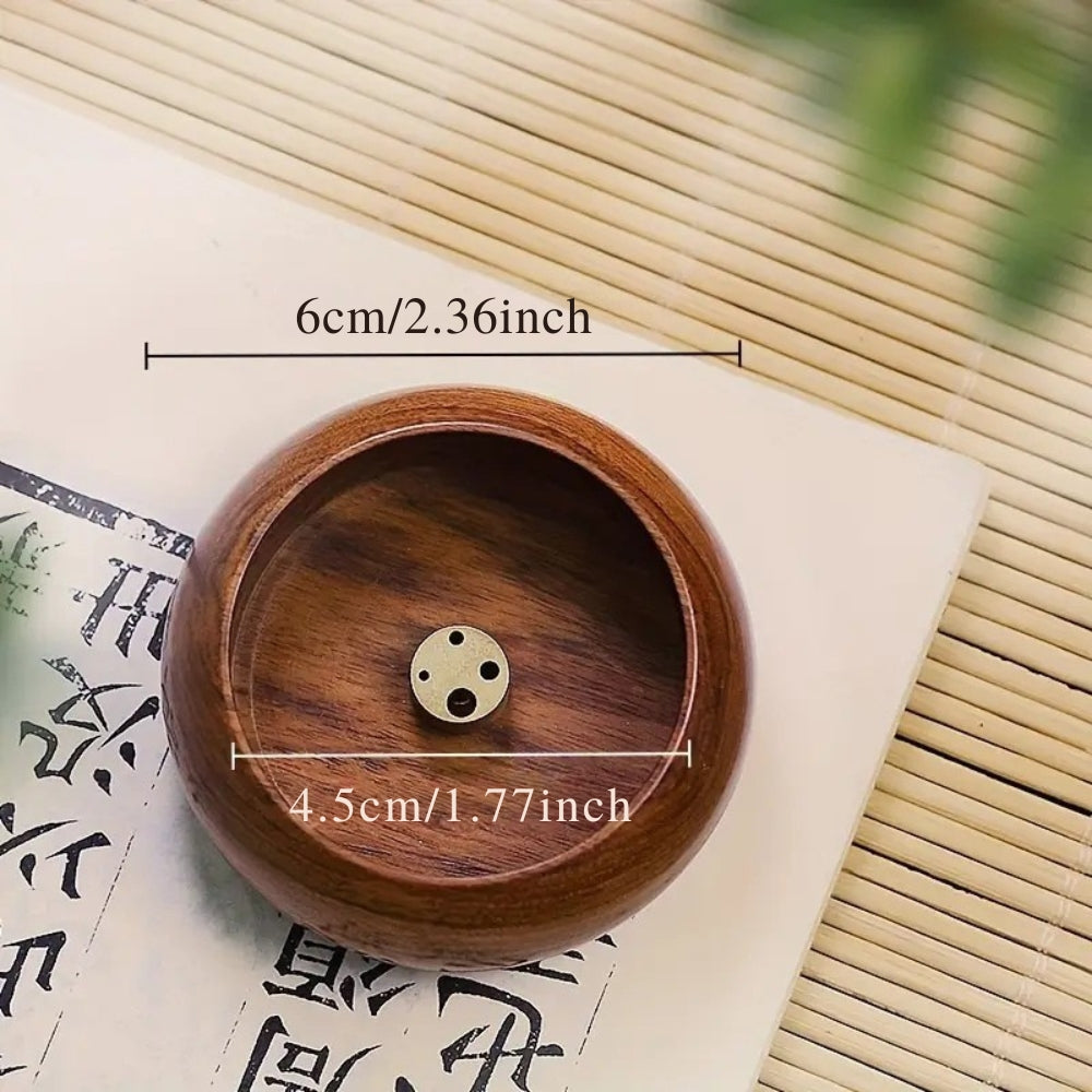 Lisslune | Round Solid Wood Incense Stick Holder