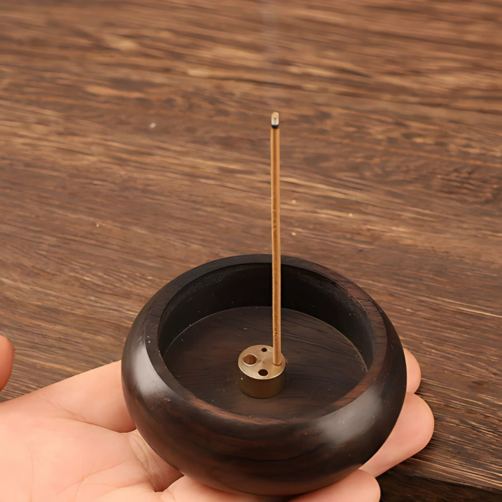 Lisslune | Round Solid Wood Incense Stick Holder
