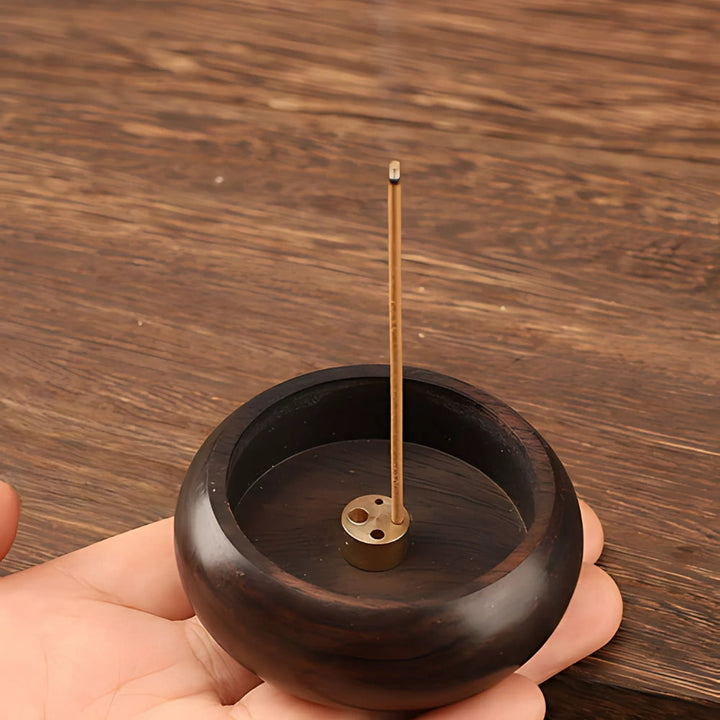 Lisslune | Round Solid Wood Incense Stick Holder