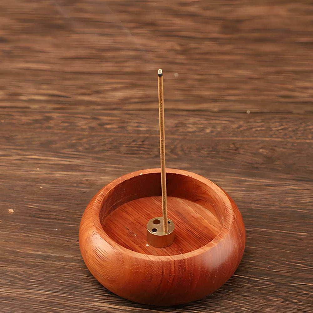 Lisslune | Round Solid Wood Incense Stick Holder