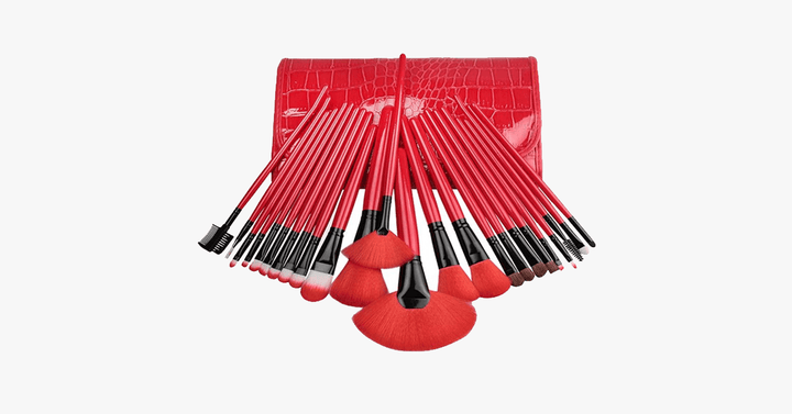 Lisslune | 24-piece royal red makeup brush set
